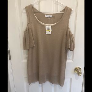 Calvin Klein Gold Peep Shoulder Sweater